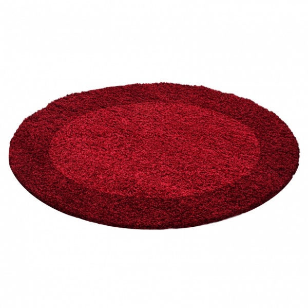 Teppich Hochflor Esszimmer Rot mit Bordre